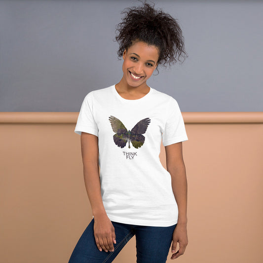 Think Fly Butterfly Earth Design Unisex t-shirt